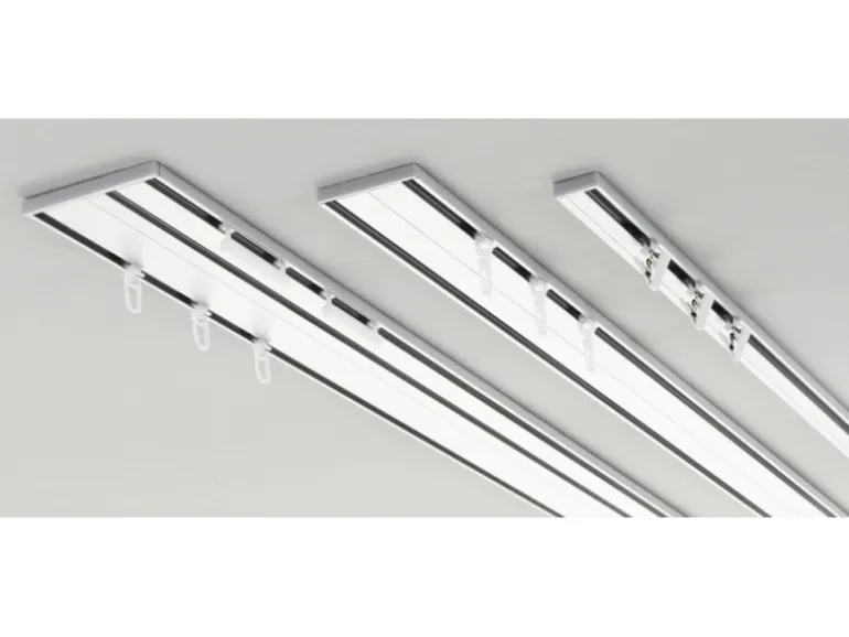 Gardinia Aluminium-Vorhangschiene 2-läufig Weiß 200 cm
