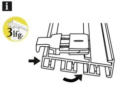Gardinia Deckenclip für Flächenvorhangschiene 3-läufig Weiß 2-er Pack
