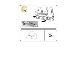 Gardinia Deckenclip für Flächenvorhangschiene 3-läufig Weiß 2-er Pack