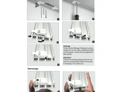 Gardinia Deckenclip für Flächenvorhangschiene 3-läufig Weiß 2-er Pack