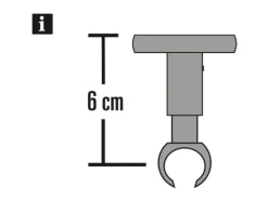 Gardinia Deckenträger Chicago für Ø 20 mm Weiß 6 cm