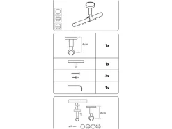 Gardinia Deckenträger Chicago für Ø 20 mm Weiß 6 cm