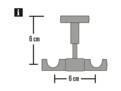 Gardinia Deckenträger Europa für Ø 19 mm Silber-Satin 6 cm