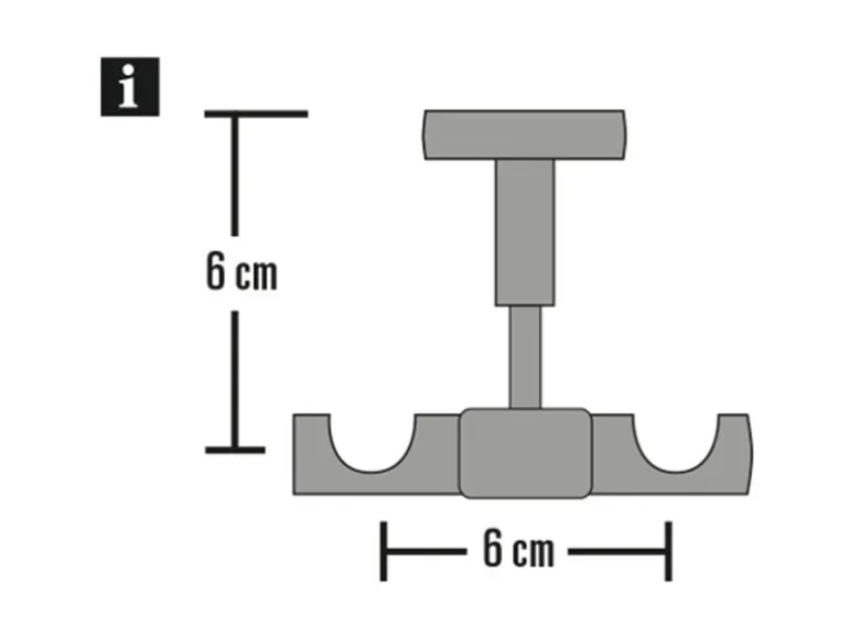 Gardinia Deckenträger Europa für Ø 19 mm Silber-Satin 6 cm