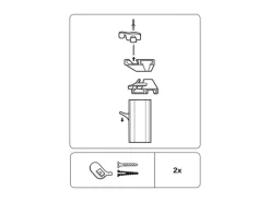 Gardinia Deckenträger für Aluminium-Vorhangschiene 1-läufig Weiß 2-er Pack