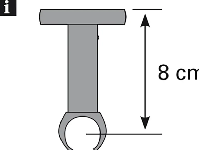 Gardinia Deckenträger Windsor für Ø 25 mm Edelstahl-Optik