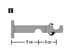 Gardinia Doppel-Kombiträger Chicago für Ø 20 mm offen Weiß 8 cm / 6 cm
