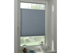 Gardinia Easy Fix Plissee Greta Verspannt Rauchblau 90 cm x 130 cm