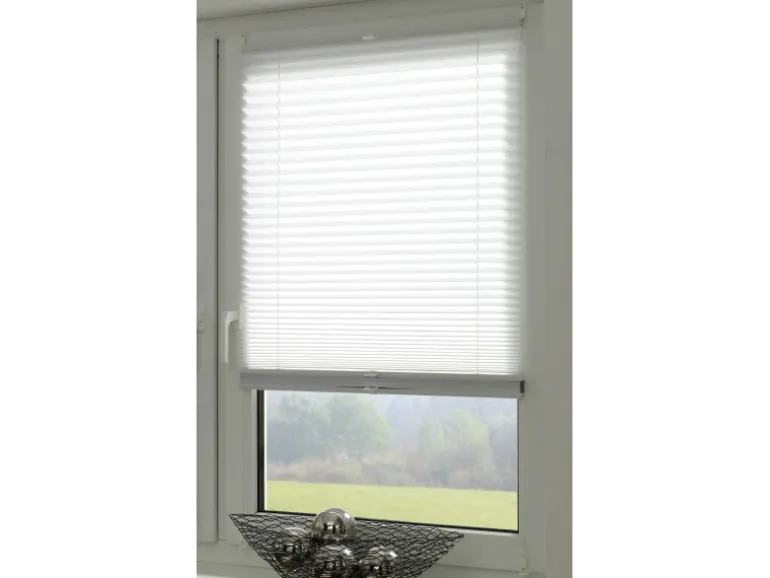 Gardinia Easy Fix Plissee Tag und Nacht Weiß 90 cm x 210 cm