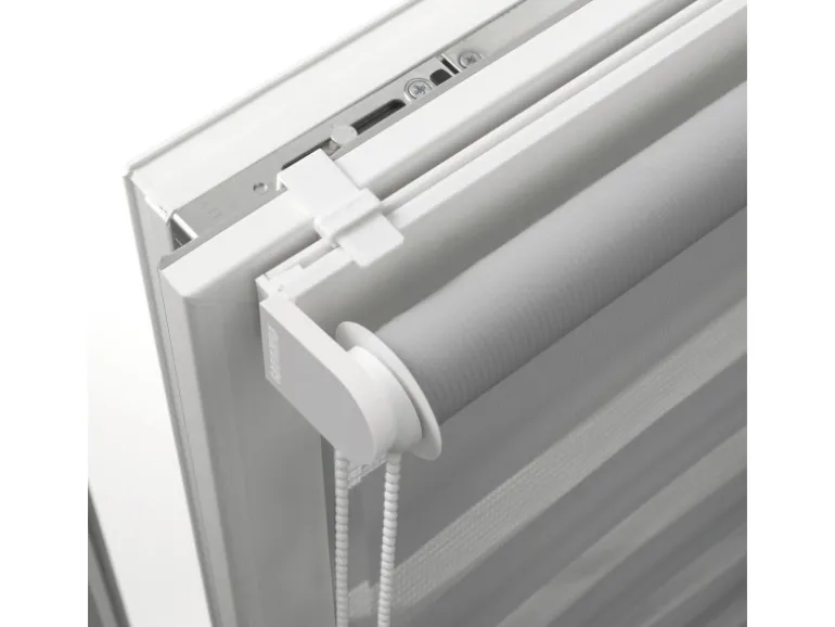 Gardinia Easyfix Doppelrollo mit Montageschiene 100 cm x 150 cm Grau