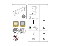 Gardinia Easyfix Doppelrollo mit Montageschiene 60 cm x 150 cm Grau