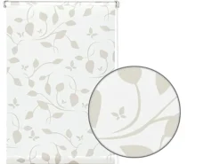 Gardinia EasyFix Rollo Dekor Scandinavian 75 cm x 150 cm Weiß/Natur