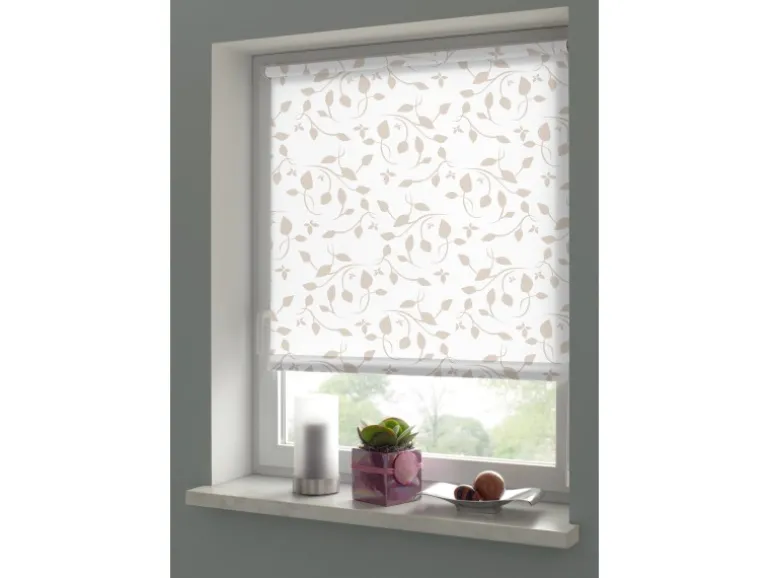 Gardinia EasyFix Rollo Dekor Scandinavian 75 cm x 150 cm Weiß/Natur
