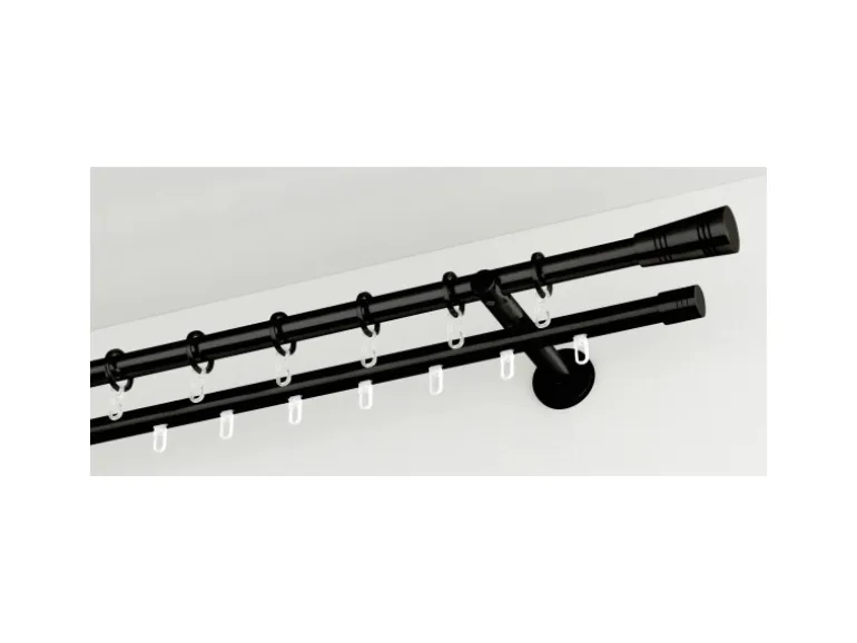 Gardinia Endknopf Chicago Apollo Ø 20 mm Schwarz 2-er Pack