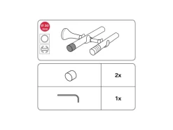 Gardinia Endstück Chicago Kappe für Ø 20 mm Weiß 2-er Pack