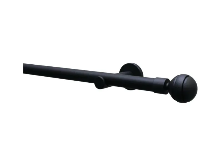Gardinia Endstück Chicago Kugel für Ø 20 mm Schwarz-Matt 2-er Pack