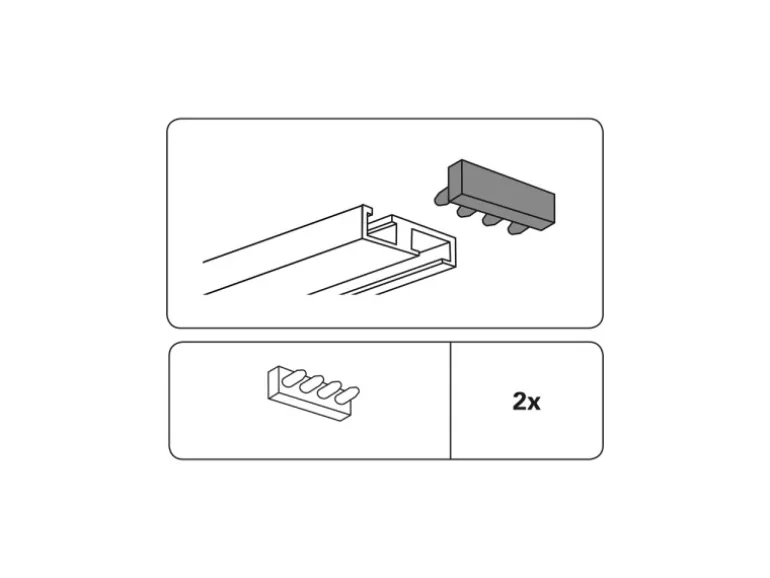 Gardinia Endstück für Aluminium-Vorhangschiene 1-läufig Weiß 2-er Pack