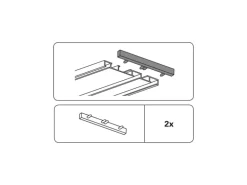 Gardinia Endstück für Aluminium-Vorhangschiene 3-läufig Weiß 2-er Pack