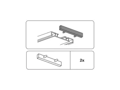 Gardinia Endstück für Aluminium-Vorhangschiene 2-läufig Weiß 2-er Pack