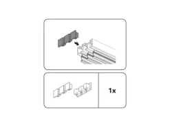 Gardinia Endstück für Flächenvorhangschiene 3-läufig Silber 2-er Pack