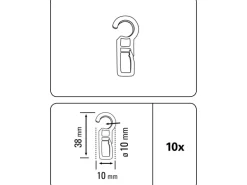 Gardinia Faltenlegehaken Lugano Weiß 10-er Pack
