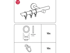Gardinia Gardinenringe Chicago für Ø 20 mm Edelstahl 10-er Pack