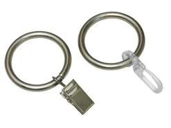 Gardinia Gardinenringe Europa für Ø 19 mm Silber-Satin 10-er Pack
