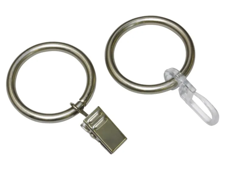 Gardinia Gardinenringe Europa für Ø 19 mm Silber-Satin 10-er Pack