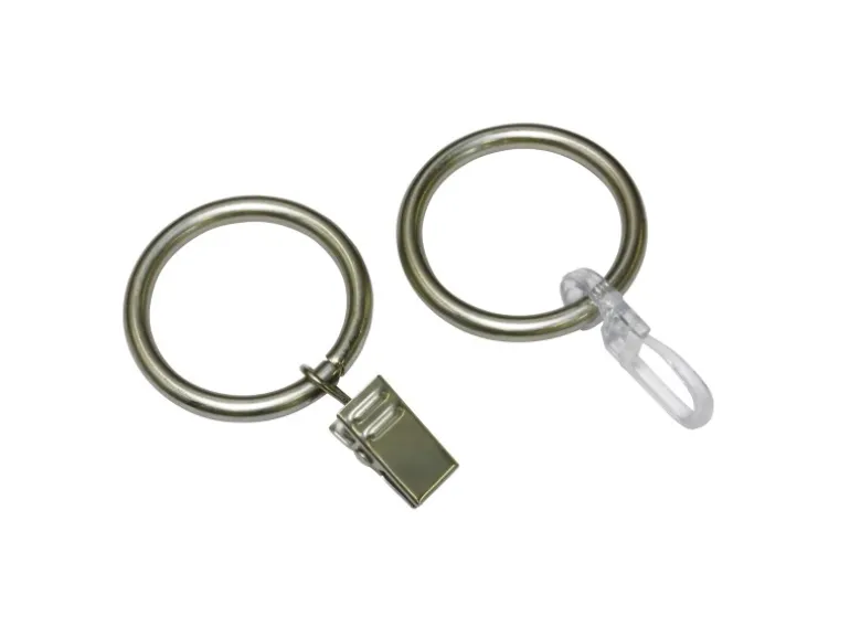 Gardinia Gardinenringe Europa für Ø 19 mm Silber-Satin 10-er Pack