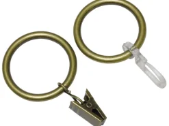 Gardinia Gardinenringe Europa für Ø 19 mm Messing-Antik 10-er Pack