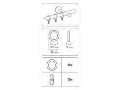 Gardinia Gardinenringe für Vitrage- und Caféhausstangen Chrom 10-er Pack