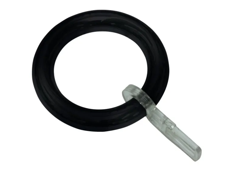 Gardinia Gardinenringe mit Haken für Stangen bis Ø 28 mm Schwarz-Matt