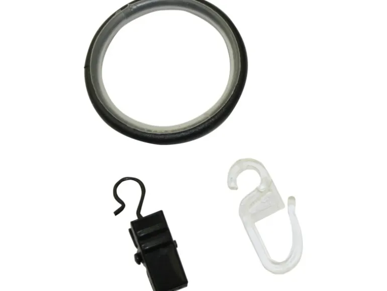 Gardinia Gardinenringe mit Gleiteinlage Industrial Home Ø 25 mm Schwarz 10 Stück