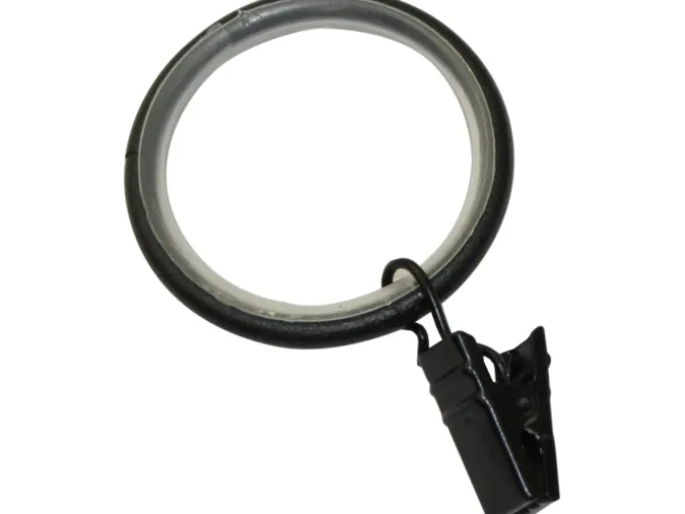 Gardinia Gardinenringe mit Gleiteinlage Industrial Home Ø 25 mm Schwarz 10 Stück