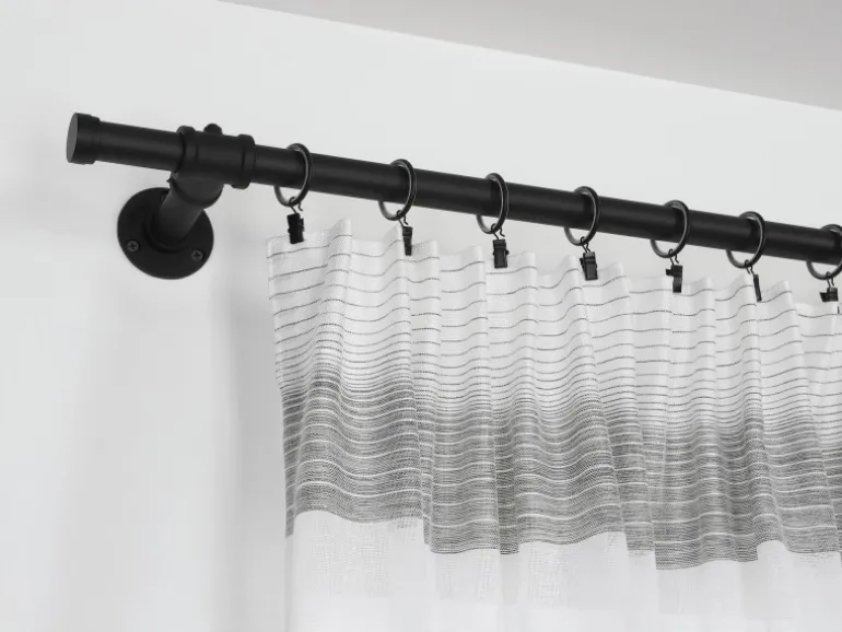 Gardinia Gardinenringe mit Gleiteinlage Industrial Home Ø 25 mm Schwarz 10 Stück