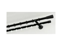 Gardinia Gardinenstange Chicago mit Innenlauf I Ø 20 mm Schwarz - Matt 200 cm