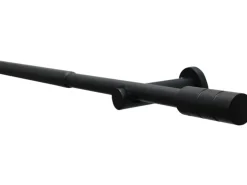 Gardinia Gardinenstangen-Set Kreta Zylinder Ø 16/19 mm 120 cm - 210 cm Schwarz