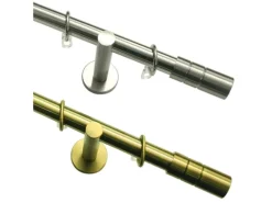 Gardinia Gardinenstangen-Set Zylinder Ø 20 mm Edelstahloptik 200 cm
