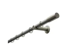 Gardinia Gardinenstangen-Set Zylinder Ø 20 mm Edelstahloptik 200 cm