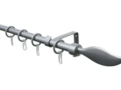 Gardinia Gardinenstangen-Set Flame Ø 13/16 mm Silber 130 cm - 240 cm