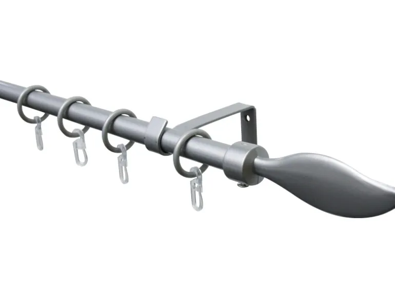 Gardinia Gardinenstangen-Set Flame Ø 13/16 mm Silber 130 cm - 240 cm