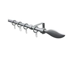 Gardinia Gardinenstangen-Set Flame Ø 13/16 mm Silber 130 cm - 240 cm