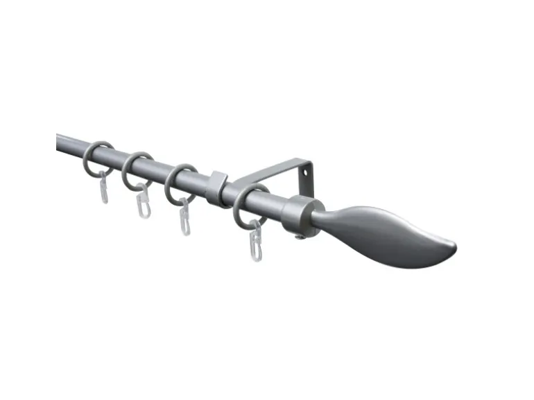 Gardinia Gardinenstangen-Set Flame Ø 13/16 mm Silber 130 cm - 240 cm