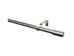 Gardinia Gardinenstangen-Set Zylinder Ø 16/19 mm Edelstahloptik 190 cm - 340 cm