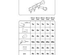 Gardinia Gardinenstangen-Set Bifo Ø 28 mm Weiß 300 cm