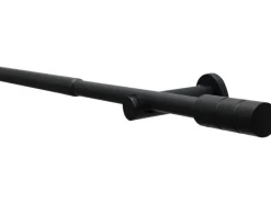 Gardinia Gardinenstangen-Set Kreta Zylinder Ø 16/19 mm 190 cm - 340 cm Schwarz