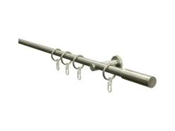 Gardinia Gardinenstangen-Set Sigma Ø 16 mm Edelstahloptik 160 cm