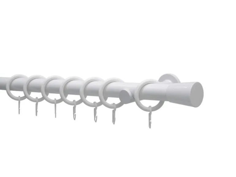 Gardinia Gardinenstangen-Set Korfu Ø 28 mm 1-Lauf 160 cm Weiß