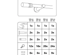 Gardinia Gardinenstangen-Set Sigma Ø 16 mm Edelstahloptik 120 cm