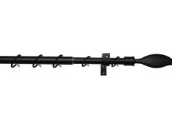 Gardinia Gardinenstangen-Set Flame Ø 13/16 mm Schwarz 130 cm - 240 cm